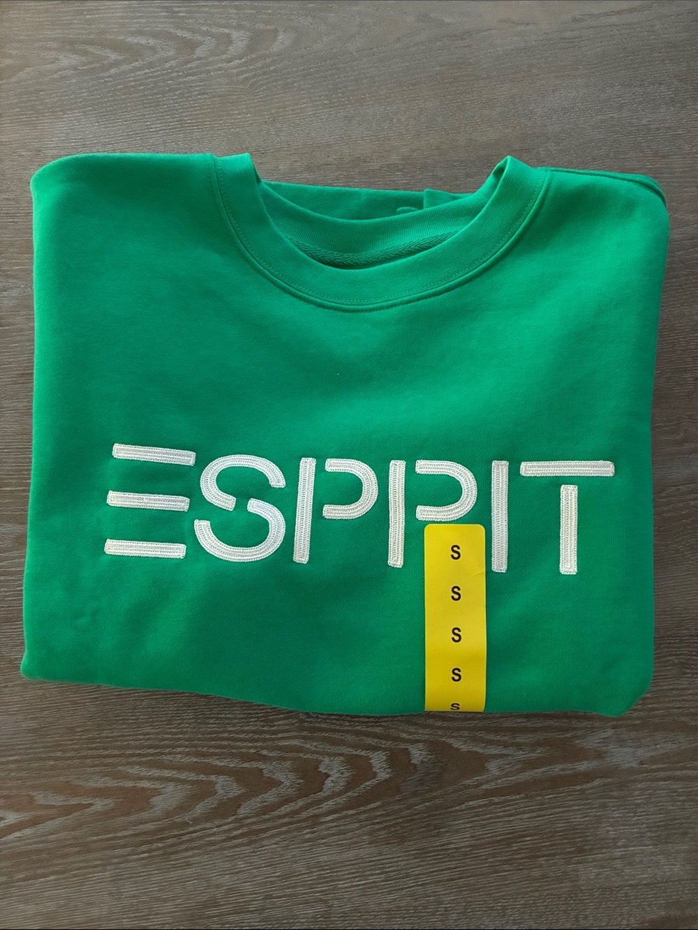 Esprit Bright Green Embroidered Logo Crewneck Sweatshirt - Picture 2 of 9